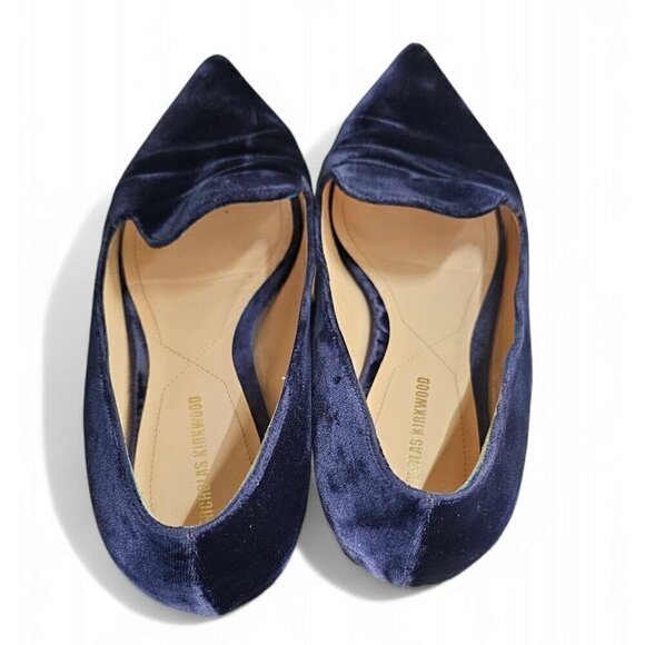 Nicholas Kirkwood velvet blue pointed toe faux pearls flats shoes EU39 US8.5 - Picture 11 of 11